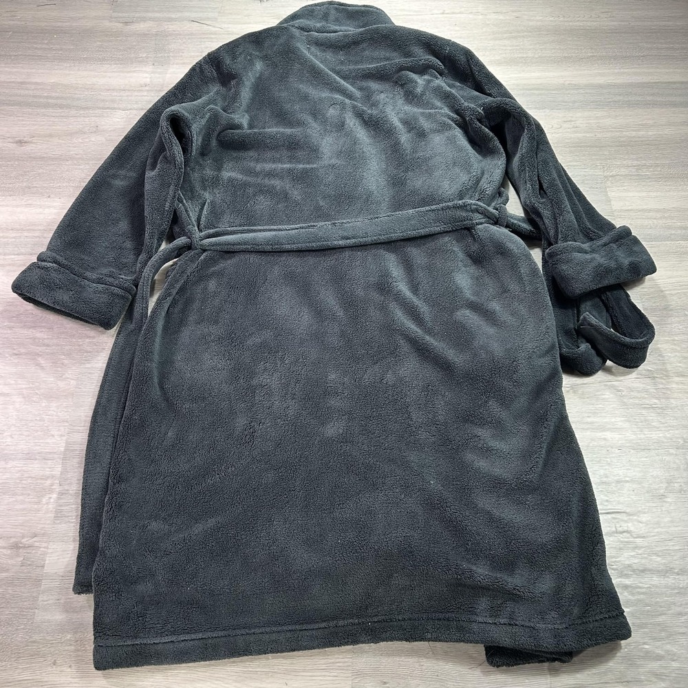 Tommy Bahama Robe Mens Medium Gray Fleece Belted Lounge Sleepwear Bathrobe - Picture 2 of 11